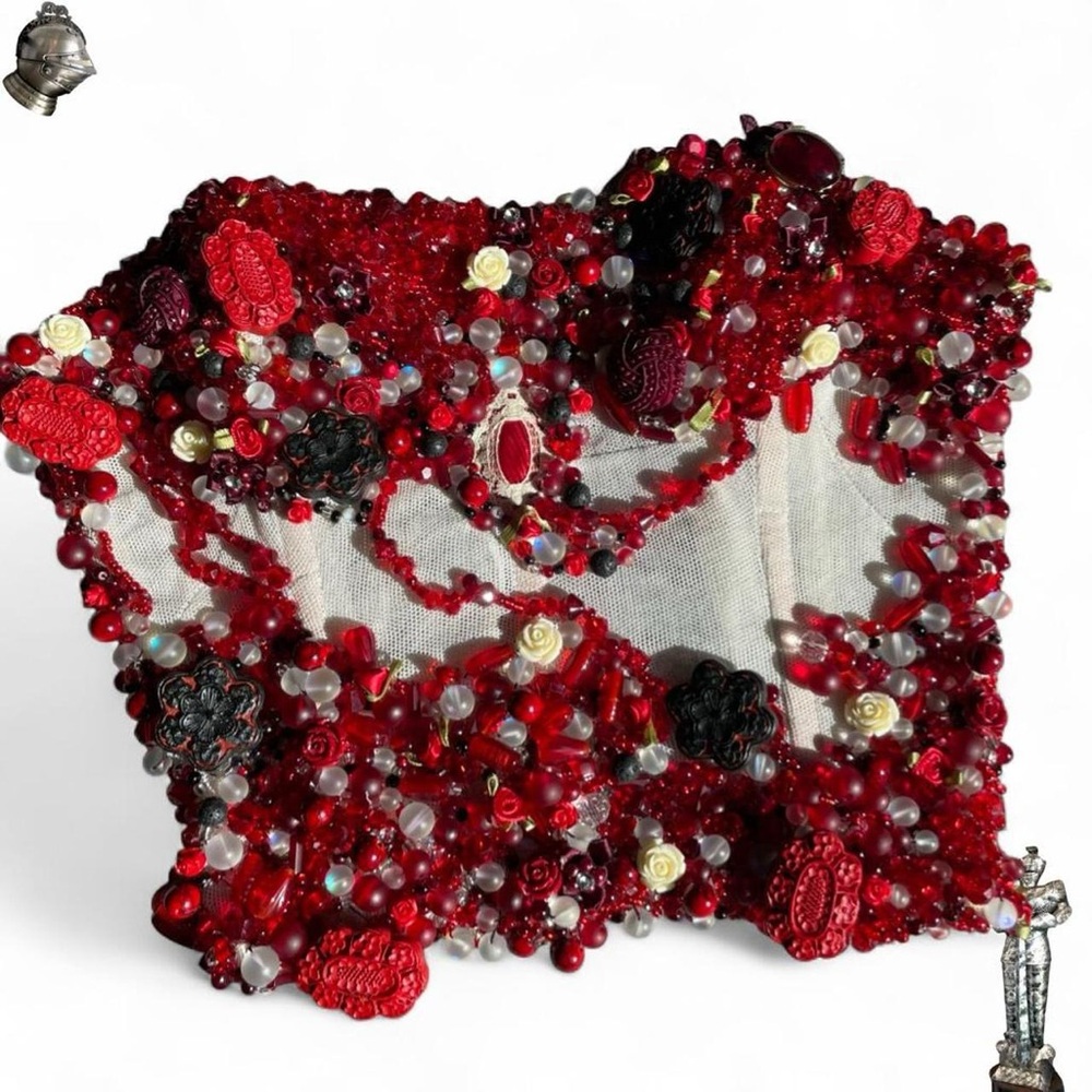 Rake Royal “Aortic Displays of Affection” bustier. 1/1 hand beaded piece